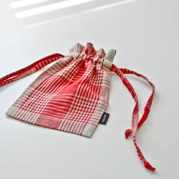 August8th - French Check Linen Bucket Pouch Hot on Sale - Image 4