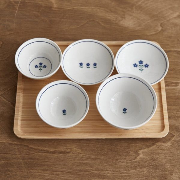 Korean L ON Flower Marie Hansang Dinnerware Set 5P & Bamboo Tray For Cheap