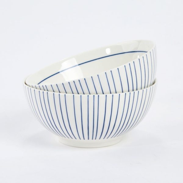 Korean L Blue Line Noodles Bowl Set For 2 For Cheap