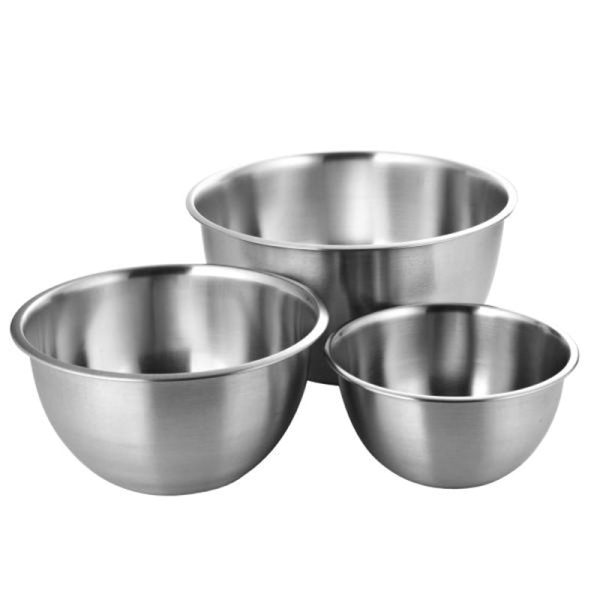 Korean Plain Deep Stainless Mixing Bowl Set 3P For Cheap