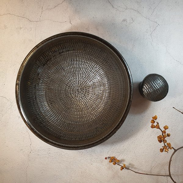 Bosan Pottery - Onggi Bowl with Pestle Online Hot Sale
