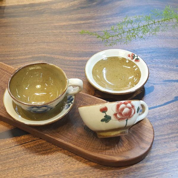 Bosan Pottery - Buncheong Mokdan Porcelain Cafe Latte Cup Set Hot on Sale - Image 4