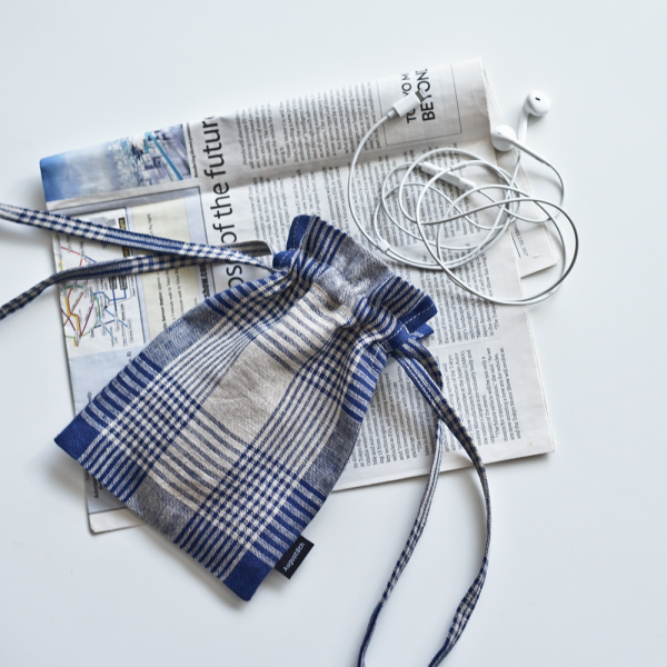 August8th - French Check Linen Bucket Pouch Hot on Sale - Image 5