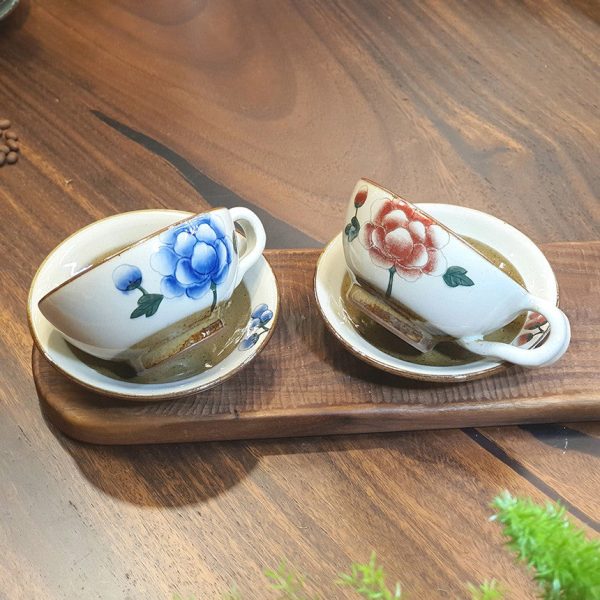 Bosan Pottery - Buncheong Mokdan Porcelain Cafe Latte Cup Set Hot on Sale