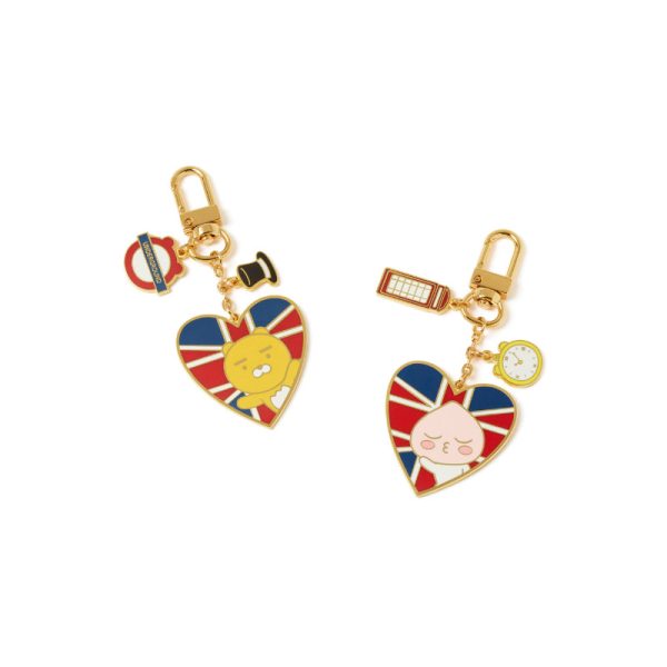 Kakao Friends - London Edition - Heart Union Jack Keyring Fashion