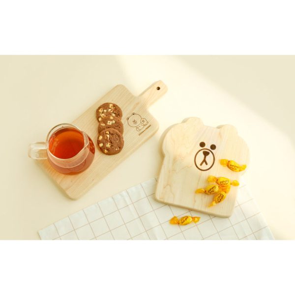 LINE FRIENDS - Brown Wood Bread Tray Fashion - Image 3