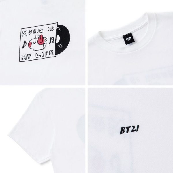 BT21 - Music Short Sleeve T-Shirt Online Sale - Image 3