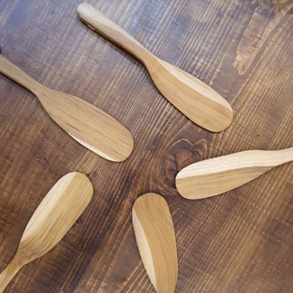 Bosan Pottery - Teak Wood Oval Spatula For Sale