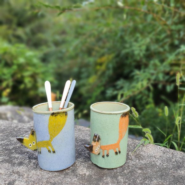 Bosan Pottery - Fox Porcelain Cutlery Holder Online - Image 4