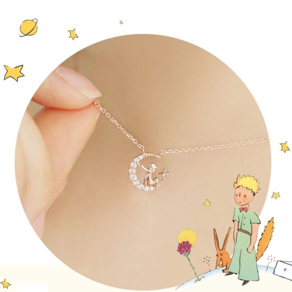 Le Petit Prince x OST - Le Petit Prince with The Moonlight Rose Gold Necklace Fashion - Image 2