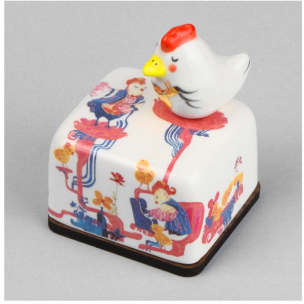 HK Studio - Twelve Earthly Branches Band Musical Paperweight - Rooster Online now