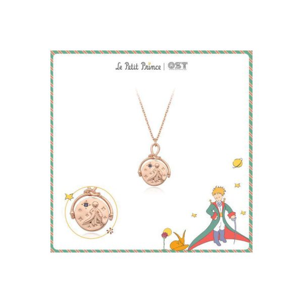 Le Petit Prince x OST - Double-sided Planet Rose Gold Coin Necklace Cheap