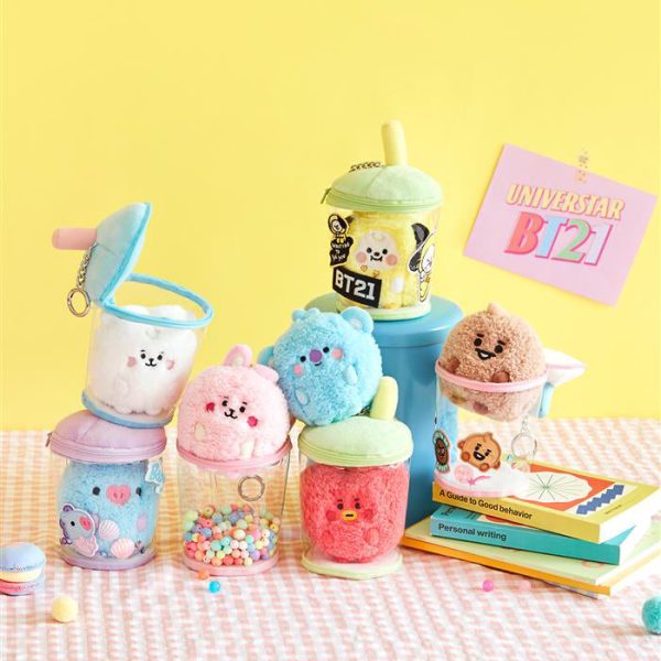 BT21 - Universtar Baby Bubble Tea Bag Charm Keyring For Sale