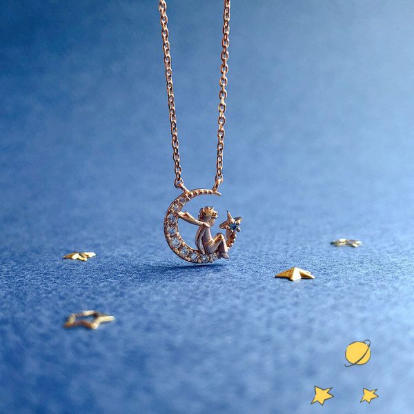 Le Petit Prince x OST - Le Petit Prince with The Moonlight Rose Gold Necklace Fashion - Image 5