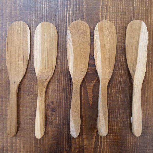 Bosan Pottery - Teak Wood Oval Spatula For Sale - Image 2