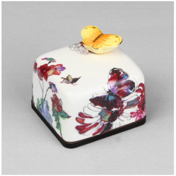 HK Studio - Moony Ceramic Flower Butterfly Musical Paperweight on Sale