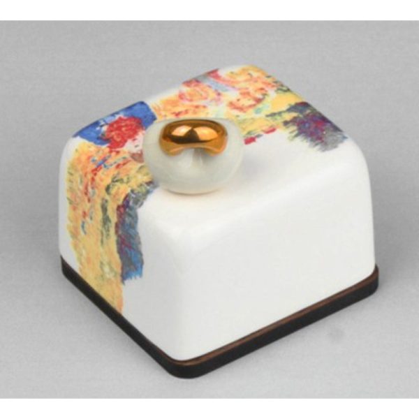 HK Studio - Moony Ceramic Rape Flowers Couple Musical Paperweight Supply - Image 4
