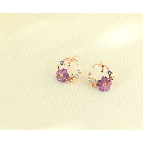 OST x Cardcaptor Sakura - Violet Cherry Blossom Night Song Earrings Discount - Image 3
