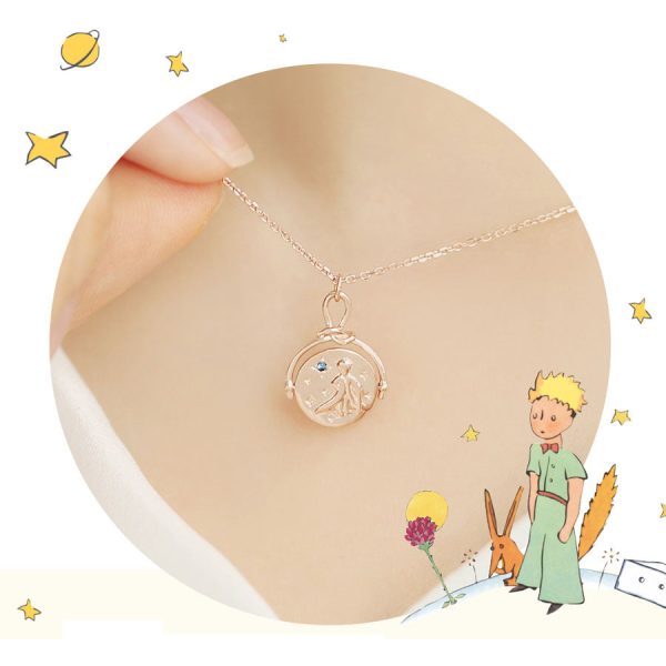 Le Petit Prince x OST - Double-sided Planet Rose Gold Coin Necklace Cheap - Image 2
