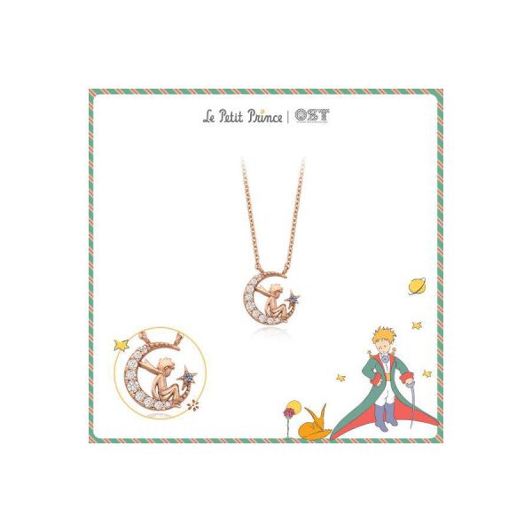 Le Petit Prince x OST - Le Petit Prince with The Moonlight Rose Gold Necklace Fashion
