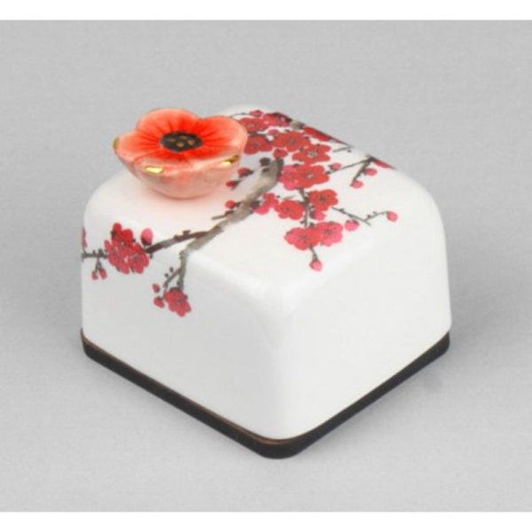 HK Studio - Korean Art Red Plum Blossoms Musical Paperweight For Sale - Image 3