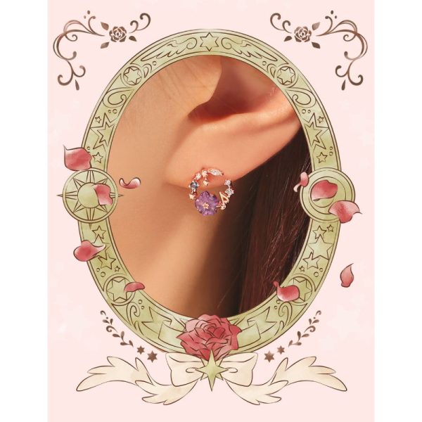 OST x Cardcaptor Sakura - Violet Cherry Blossom Night Song Earrings Discount - Image 2