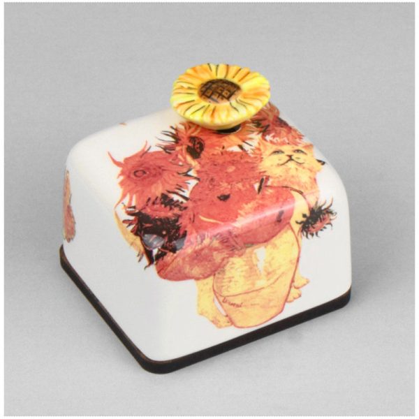 HK Studio - Moony Ceramic Sunflowers Musical Paperweight For Cheap
