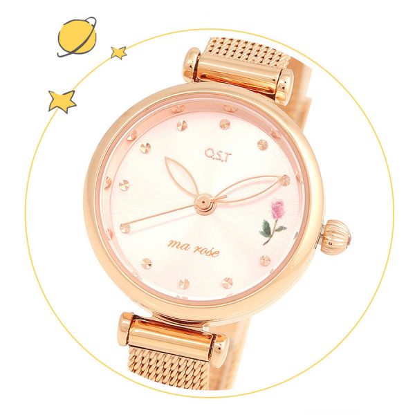 Le Petit Prince x OST - Planet Roses Rose Gold Mesh Watch Sale - Image 3