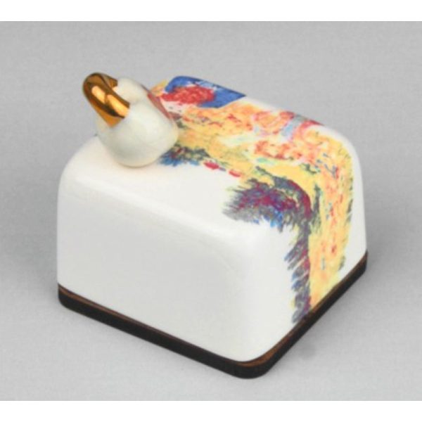 HK Studio - Moony Ceramic Rape Flowers Couple Musical Paperweight Supply - Image 3