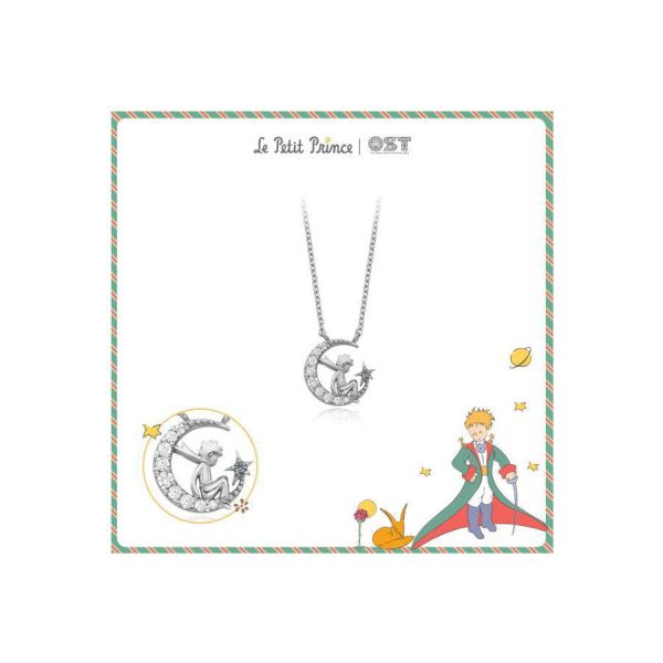Le Petit Prince x OST - Le Petit Prince with The Moonlight Silver Necklace Hot on Sale