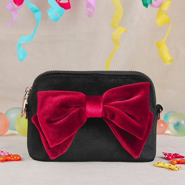 Saint Tail x Clue - Saint Velvet Ribbon Black Pouch on Sale - Image 2