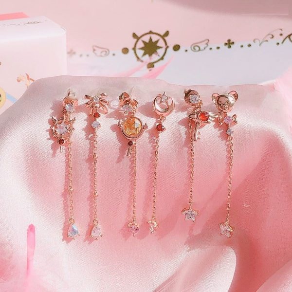 OST x Cardcaptor Sakura - Dream Key and Ribbon Silver Drop Earring For Cheap - Image 2