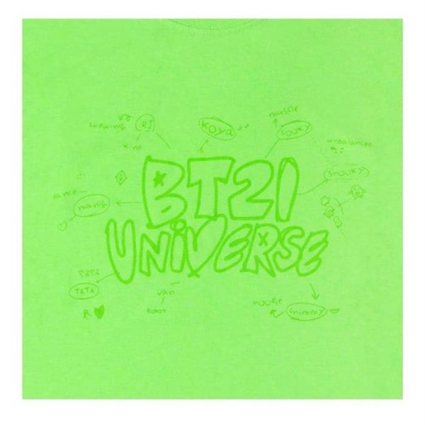 BT21 - Official Merch - Neon Green Short Sleeve T-Shirt - NEON Collection Online Sale - Image 4
