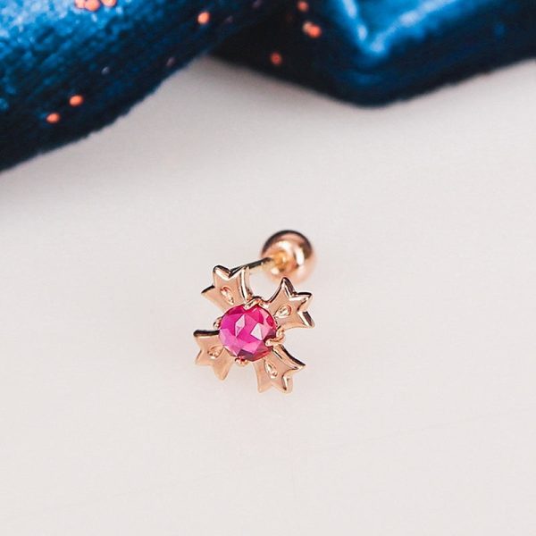 Saint Tail x Clue - Cross 10K Gold Piercing For Sale - Image 3