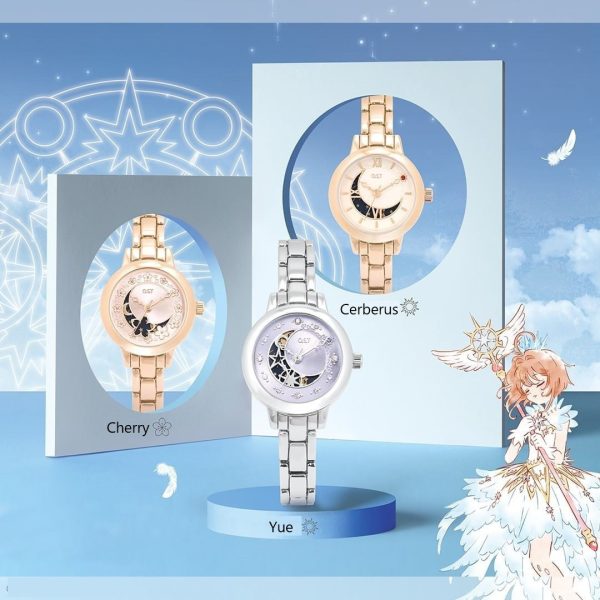 OST x Cardcaptor Sakura - Cherry and Guardian Moon Phase Metal Watch Discount