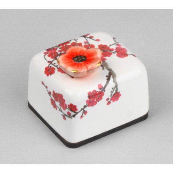 HK Studio - Korean Art Red Plum Blossoms Musical Paperweight For Sale - Image 4