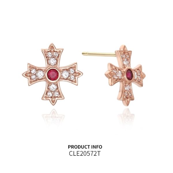 Saint Tail x Clue - Cross 10K Gold Earring Online Sale - Image 2